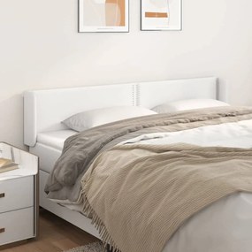 Cabeceira cama c/ abas couro artificial 163x16x78/88 cm branco