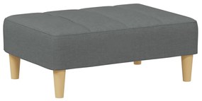 Sofá-cama de 2 lugares c/ apoio de pés tecido cinzento-escuro