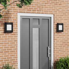 vidaXL Arandelas de Parede 2 pcs Pretas em Aço Inoxidável IP44