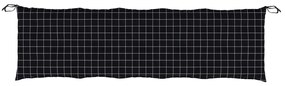 Almofadão p/ banco jardim 180x50x7cm tecido oxford xadrez preto