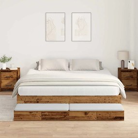 vidaXL Estrado de Cama Madeira Antiga 200x200 cm