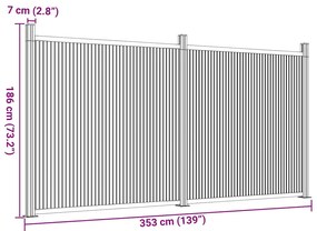 Painel de vedação 353x186 cm WPC cinzento