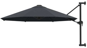Guarda-sol de parede com mastro de metal 300 cm antracite