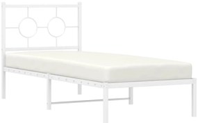 Estrutura de cama com cabeceira 80x200 cm metal branco