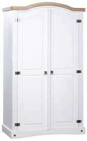 vidaXL Roupeiro Corona Range pinho mexicano com 2 portas branco