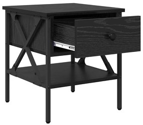 Mesas de cabeceira 2 pcs Carvalho Preto 40x42x45 cm Madeira engenheira
