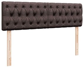 Cama otomana com colchão 140x190 cm tecido castanho escuro