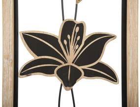 PAINEL DE PAREDE DE FERRO/MADEIRA KOMAN 26X2,5X60 CM CASTANHO E PRETO