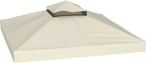 Toldo de Substituição para Pérgola 3x3 m (NÃO INCLUIDA) Toldo de Substituição com Teto Duplo Proteção UV 30+ Toldo para Pérgola Creme