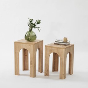 Conjunto de Mesas de Centro Collesium – Carvalho – 35x50 cm e 35x55 cm