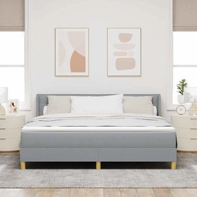 vidaXL Cama Box Spring com Colchão em Cinza Claro, 180 x 200 cm, Tecido