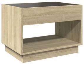 Mesa de centro luzes LED Infinity 70x50x50 cm carvalho sonoma