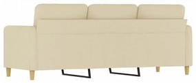 Sofá de 3 Lugares Chloé - Em Tecido - Cor Creme - 198x77x80 cm - Com o