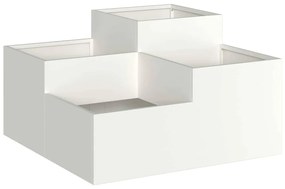 Jardineira vidaXL 80x80x48 cm Aço Branco