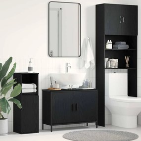 vidaXL Armário para lavatório de casa de banho Carvalho preto