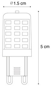 Conjunto de 5 lâmpadas LED reguláveis G9 1,2W 100lm 2700K