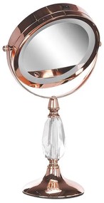 Espelho de maquilhagem rosa dourado com LED ø 18 cm MAURY Beliani