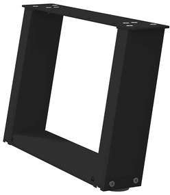 Pés para mesa de centro em formato de U, 2 peças, preto, 40x(30-31) cm