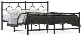 vidaXL Estrutura de cama sem colchão com pés 160x200 cm preto