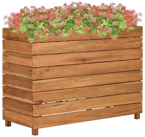 Vaso/floreira 100x40x72 cm madeira de teca reciclada e aço