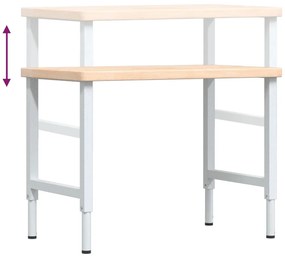 Bancada retangular 100x60x(73-99,5) cm madeira carvalho maciça