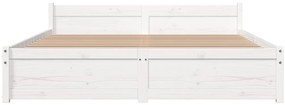 Estrutura de cama 160x200 cm madeira maciça branco