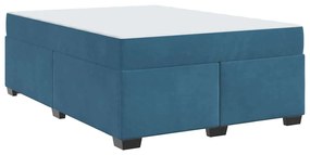 Estrutura da Cama Outros Azul escuro 160 x 200 cm Veludo