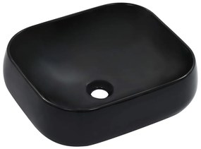 vidaXL Lavatório 44,5x39,5x14,5 cm cerâmica preto
