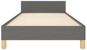 Estrutura de cama sem colchão 80x200 cm tecido cinzento-escuro