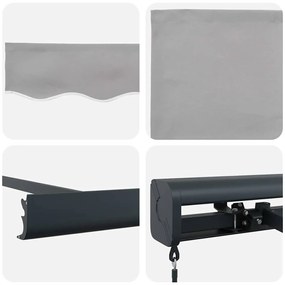 Toldo Retrátil Manual Cinza Claro 300x250 cm