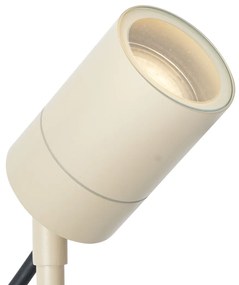 Foco de jardim creme GU10 50mm ajustável IP44 com cabo e ficha - Solo Moderno