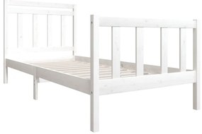 Estrutura de cama 90x200 cm madeira maciça branco