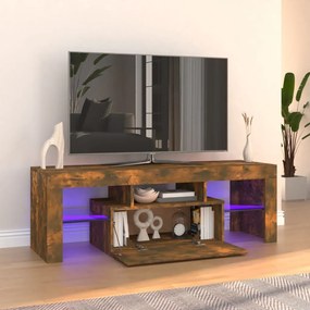 Móvel de TV com luzes LED 120x35x40 cm carvalho fumado