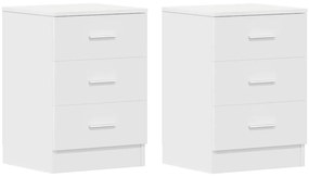 Mesas de cabeceira 2 pcs derivados de madeira branco