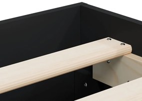 Estrutura de cama c/ gavetas 160x200 cm derivados madeira preto