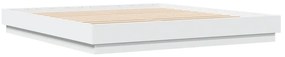 Estrutura de cama com luzes LED 180x200 cm branco