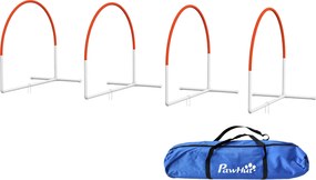Conjunto de 4 peças de equipamento de agilidade, arcos de treino para cães, obstáculo com saco de transporte