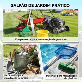 Abrigo de Jardim Exterior 1,37 m² 163x90x179 cm com Porta com Fechadura e Grelhas de Ventilação Verde
