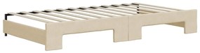 Sofá-cama com gavetão 100x200 cm tecido cor creme