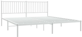 Estrutura de cama com cabeceira 180x200 cm metal branco