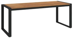 Conjunto de Jantar para Jardim vidaXL 9 Peças Preto Polyrattan Acácia