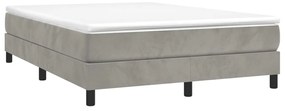 Estrutura de cama sem colchão 140x190 cm veludo cinzento-claro