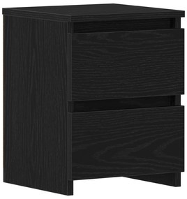 Criado-mudo vidaXL com Gavetas Cor Preto Madeira de Carvalho 30x30x40
