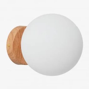 Aplique De Parede Em Aço Inoxidável Com Bola De Cristal Uvol Traditional Madeira Natural - Sklum