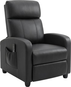 HOMCOM Poltrona de Massagem Reclinável com 2 Zonas de Massagem 8 Programas e 5 Níveis de Intensidade 68x88x98 cm Preto | Aosom Portugal