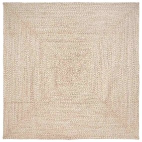 vidaXL Tapetes de área Quadrado Natural e Branco 200 x 200 cm