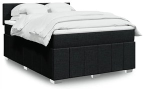 Cama com molas/colchão 160x200 cm tecido preto