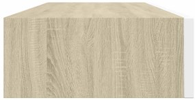 Prateleira de parede c/ gaveta MDF 60x23,5x10cm carvalho/branco