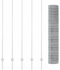Cercas Euro com 10 Postes Prateados 1,6x10 m Aço
