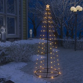 51284 vidaXL Árvore de Natal em cone c/ 100 luzes LED branco quente 70x180cm